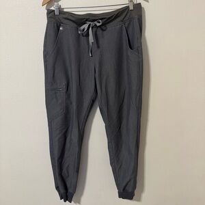 FIGS Zamora High Waisted Jogger Scrub Pants Gray Slim Fit-Medium